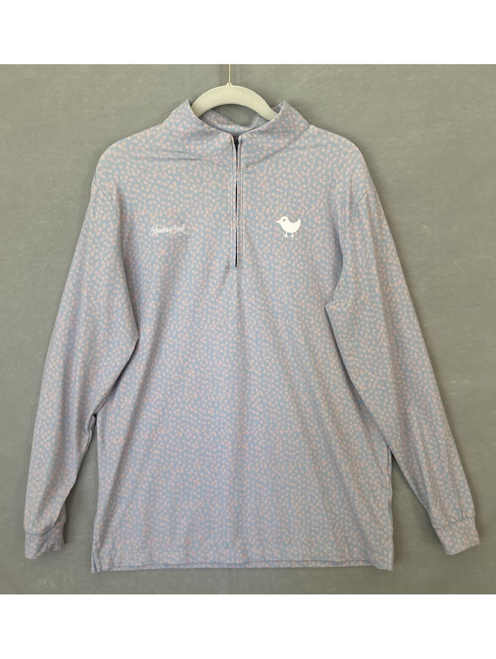 MENS BAD BIRDIE LONG SLEEVE LAVENDAR 1/4 ZIP GOLF PULLOVER SIZE SMALL Embroidery